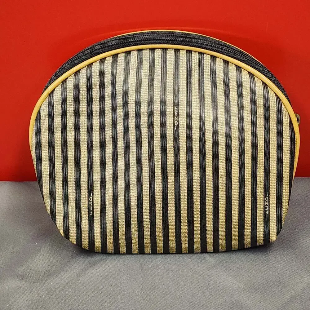 Fendi Vintage Pequin Stripe Coated Canvas Cosmetic Pouch